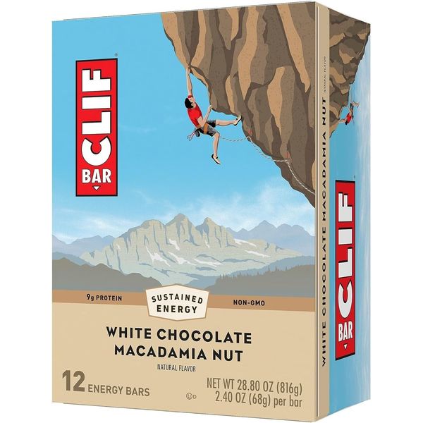 Clif Bar - White Chocolate Macadamia Nut Flavor - Made with Organic Oats - 9g Pr