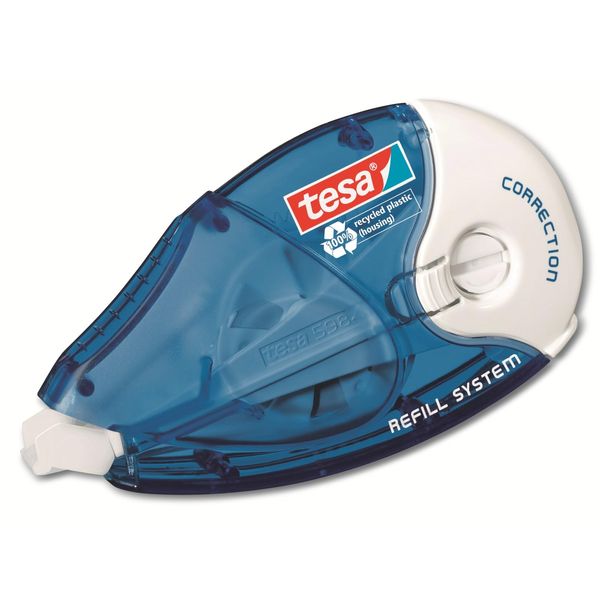 tesa Eco-Friendly Correction Roller ecoLogo - for precise correcting and rewriting, easy to use,14m:4.2mm, refill system