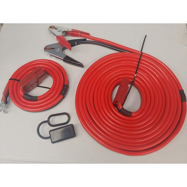 1GA 32FT Permanent Installation kit Jumper Battery Cables with QUICK-CONNECT Plug 32Ft Booster Jump-Start