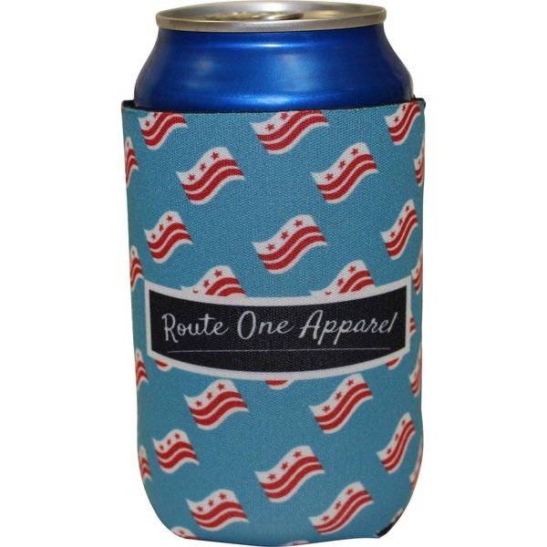 Waving DC Flag Pattern (Sky Blue) / Can Cooler - 1 / Blue