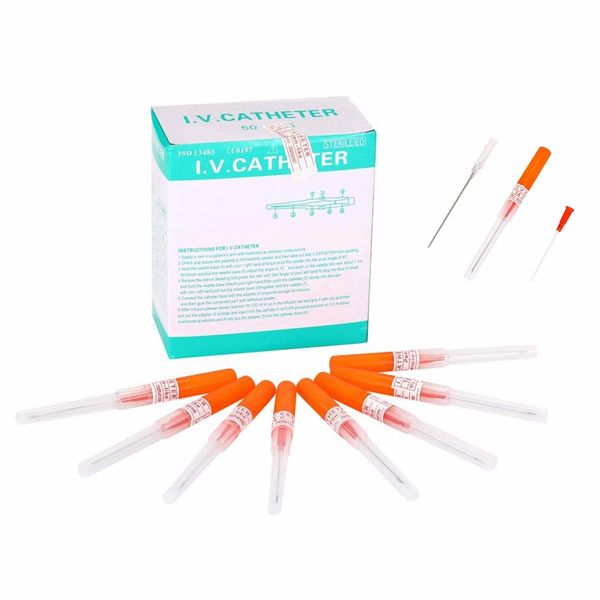 Piercing Needles,50PCS 14G IV Catheter Needles 14 Gauge Disposable Stainless Steel Hollow Body Piercing Needles for Ear Nose Belly Navel Nipple Piercing(14G)