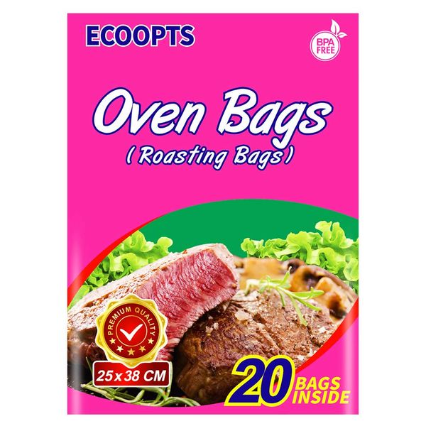 ECOOPTS Oven Bags Cooking Roasting Bags for Chicken Meat Ham Seafood Vegetable (250x380mm)