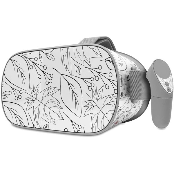 Decal Style Skin Wrap Compatible with Oculus Go Headset - Fall Black On White (Oculus NOT Included)