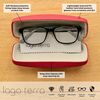 LAGO TERRA Protective Easy-Open Hard Shell Glasses Case - Red