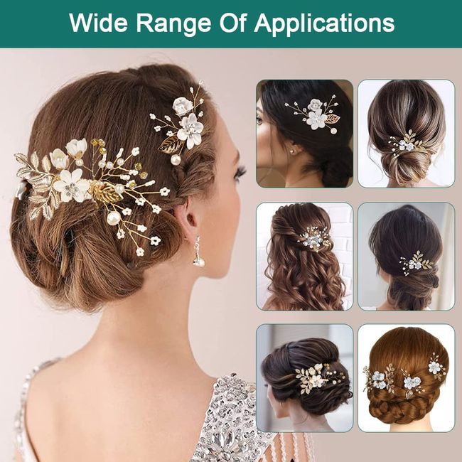 Flower Bridal Hair Pins, Wedding Hair Accessories Set, Bridal