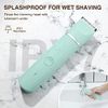 Waterproof Bikini Trimmer Women Electric Razor for Bikini Legs Pubic Hair Rechargeable Electric Shaver for Women Hair Removal with Snap-in Ceramic Blades IP7X Washable Head,Wet and Dry Use,Green