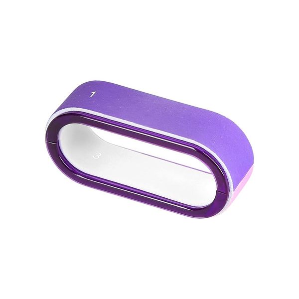 TOOLS FOR BEAUTY 3-sided oval cosmetic tool purple nail buffer block manicure pedicure, 3 ways in one block