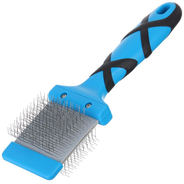 GROOM PROFESSIONAL Double Sided Flexible Slicker Dog Brush - Dog Grooming Brush for Dematting - Ergonomic and Comfortable Pet Brush - Perfect for Everyday Grooming - Soft