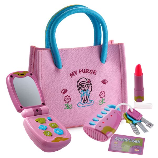 Dress-Up-America Toddler Purse – Little Girls Pretend Play Purse Toys for 1, 2, 3 Year Olds - My First Purse Birthday Gift for Toddlers and Girls