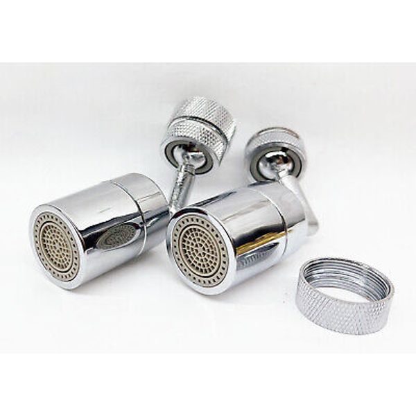 2pk 720° Swivel Faucet Sink Aerator Adapter Splash Faucet Eye Wash Station