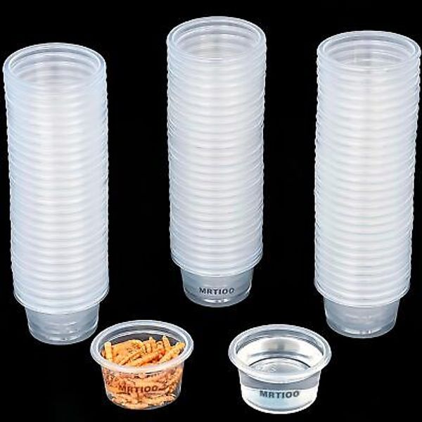 100pcs 1oz Crested Gecko Food and Water Feeding Cups, Reptile Feeder 100