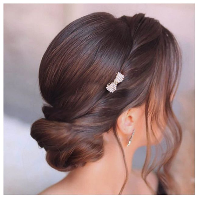 Dervivea Winzige Perle Bogen Haar Kamm Gold Kristall Seite Kamm Clip Haarteil Hochzeit Bogenknoten Haar Kamm Braut Perle Haar Kamm Dekorative Haarschmuck Für Frauen Und Mädchen Kopfschmuck