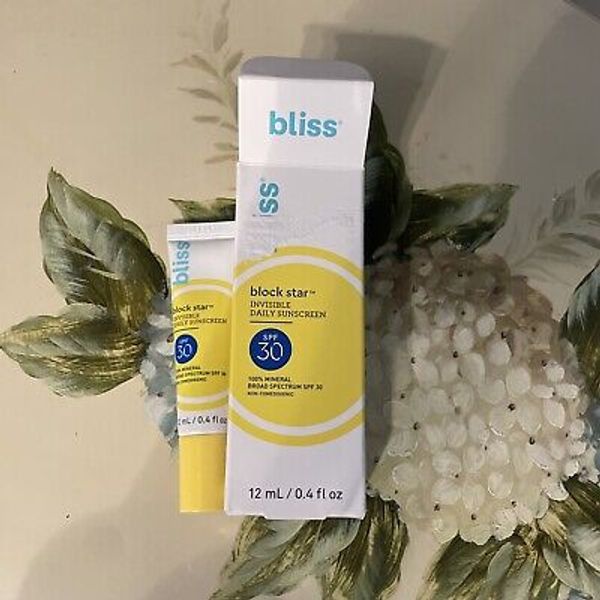 NIB Bliss Block Star Invisible Daily Sunscreen 30 SPF 12 mL 0.4fl oz EXP 10/24
