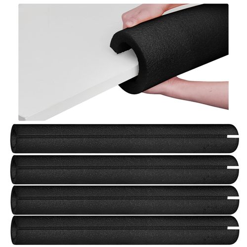4 Pcs Hanaive 40 Inch x 4.1 Inch Jumbo Pool Noodles Bulk Pool Noodles Foam Large Pre Slit Clamp Foam Protection Foam Tube Swim Noodles for Swimming Floating Craft Projects Padding Bumper (Black)