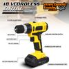 46 Piece Cordless Drill Tool Kit Home Office Garage Repairs Toolbox Set Yellow