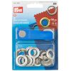 PRYM_541383-1 Eyelets with Washers, Brass, Silver, 14mm