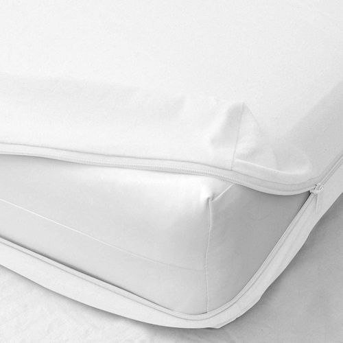 Zipper Fitted Sheet - Queen Size, 12 Inch Deep Pocket, Hotel Quality Brushed Microfiber Bottom Sheet, Soft Wrinkle-Free, Shrinkage and Fade Resistant, 1 Fitted Sheet Only (White)