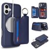 [Hamany] iPhone 16 Case, Magsafe Compatible Wireless Charging iPhone 16 Case, Separated Type, Back Card Storage, Stand Function, iPhone 16 Case, Magnetic, Ring Included, Leather Smartphone Case,