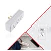 Toma Corriente 3-Outlet Grounded Indoor Wall Adapter Plug, White.