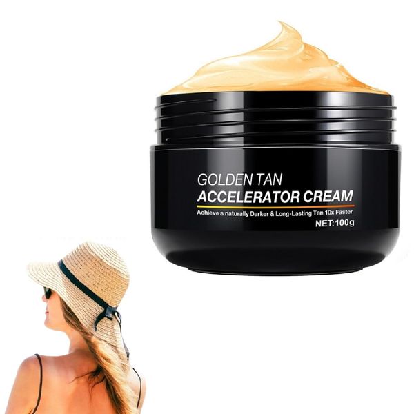 Tanning Accelerator Cream,100g Long Lasting Sunbed Cream,Golden Tan Accelerator,Outdoor Sun Rapid Tanning Cream,Sunbed Tanning Accelerator, Intensive Tanning Gel for Outdoor Sun and Tanning Beds