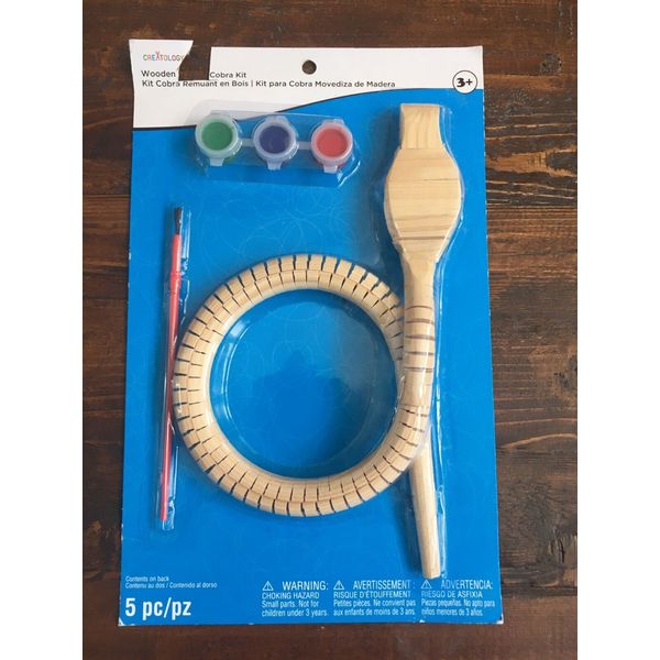 Solid Wood Cobra Toy, Paint ,Arts and Craft Kit, New in box