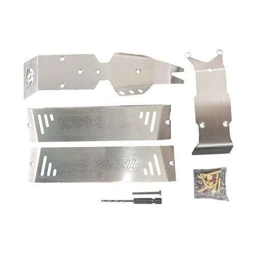 GPM Complete Stainless Steel Skid Plate Set for Traxxas E-Revo 2.0 Brushless
