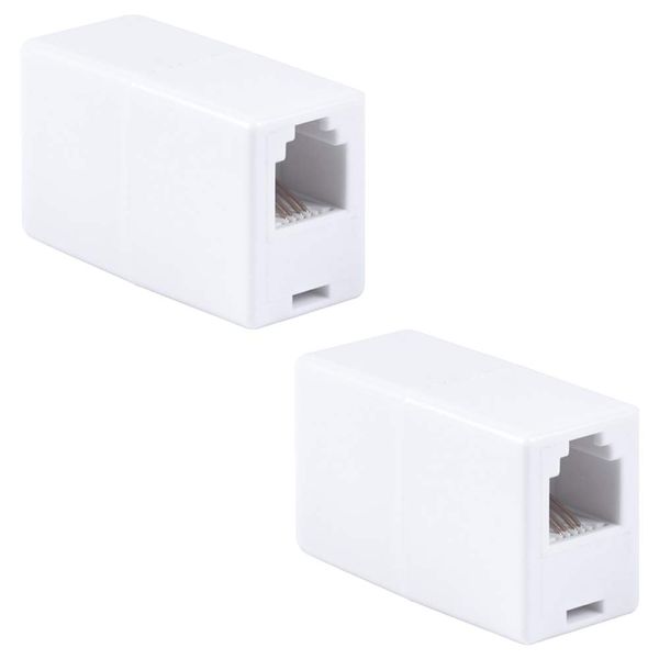 Power Gear in-Line Coupler, 2 Pack, Ideal for Telephones, Answering Machines, Modems, Fax Machines, Caller ID Display, White, 46063 - in Line Coupler