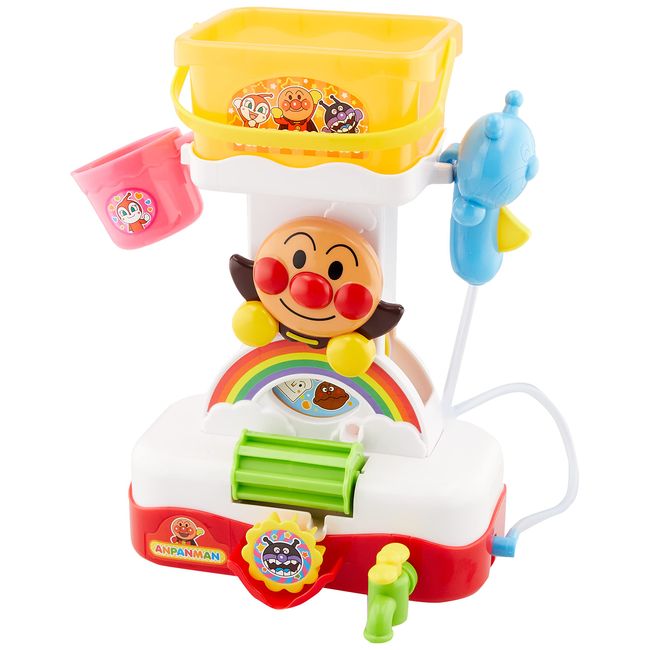 Anpanman Bathtub Shower Toy with Bucket and Rotating Mechanisms