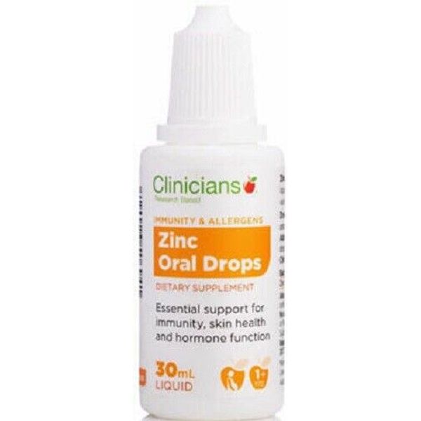 Clinicians Zinc Oral Drops 30ml for Immunity, Hormone & Skin Health - made in NZ