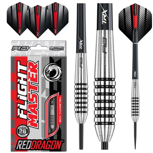 RED DRAGON Matra 1: 28g Flightmaster - Tungsten Darts Set with Flights and Stems