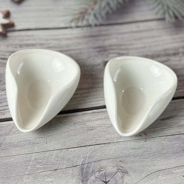 Ceramic Coffee Bean Dosing Cups, Anti-Static Measuring Tool, Set of 2, White