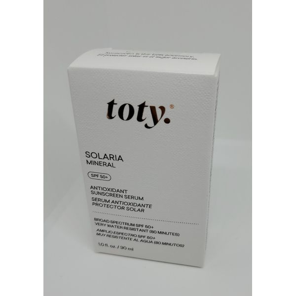 TOTY Solaria Mineral SPF 50+ Antioxidant Sunscreen Serum 1 oz EXP 12/2026 NIB