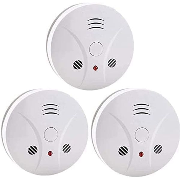 Lecoolife 3 Pack Smoke Detector Battery Operated with Photoelectric Sensor and Silence Button, Travel Portable