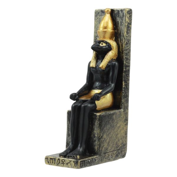 Ebros Egyptian Classical Deities Miniature Figurine Gods of Egypt Dollhouse Miniature Statue Legends of Ancient Egypt Educational Sculpture Collectible (Horus Seated On Throne)