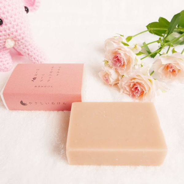 Gentle Soap, Mild Organic Soap, Rose, Additive-Free, Color-free, Unscented