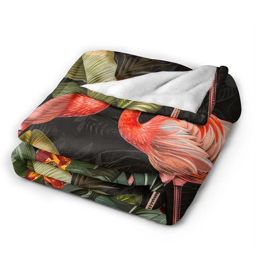 Flamingo Tropical Throw Blanket - Flamingo Stuff Decor Merch Cozy Flannel Soft Warm Plush Lightweight Bedding - Gifts for Kids & Adults - 50"X40"
