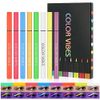LOPHE Neon Liquid Eye Liner, 8 Colors Waterproof Smudgeproof Long Lasting Matte Eyeliner Set, Colorful Fluorescent Rainbow Eyeliner, Glow In UV Liner Pen, Eye Face Paint Makeup for Daily Halloween