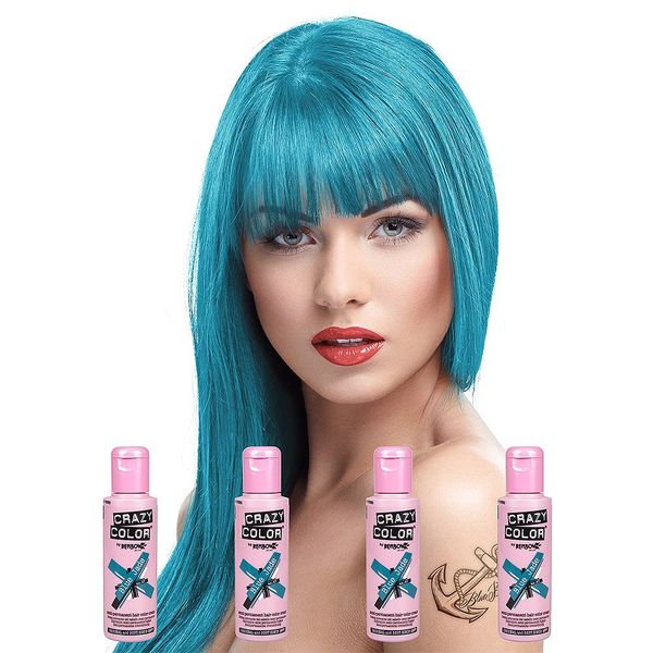 Crazy Color 4 x Crazy Colour Blue Jade by Renbow by Crazy Color