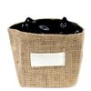 Beespoke Gifts Natural Jute Cotton Gift Bag - Black Lining - Medium