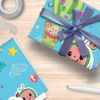 Danilo Promotions Ltd Officially Licensed Coco Melon Wrapping Paper, 2 Sheets & 2 Tags