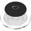 White Heart Black PopSockets PopGrip for MagSafe