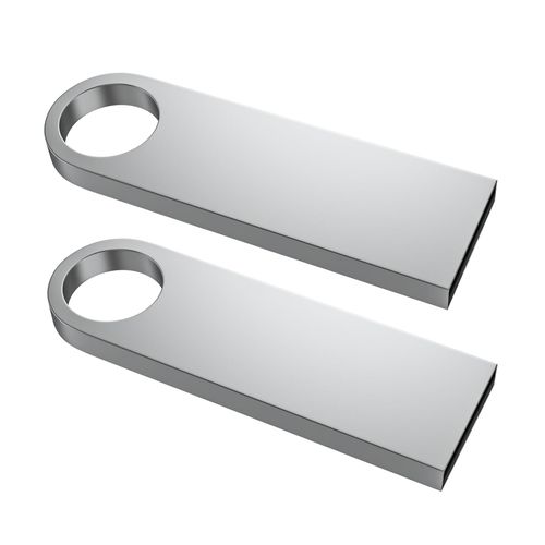 ABLAZE 64GB Flash Drive 2 Pack, Metal USB 2.0 Thumb Drives with Keychains USB Stick Pendrive (Sliver)