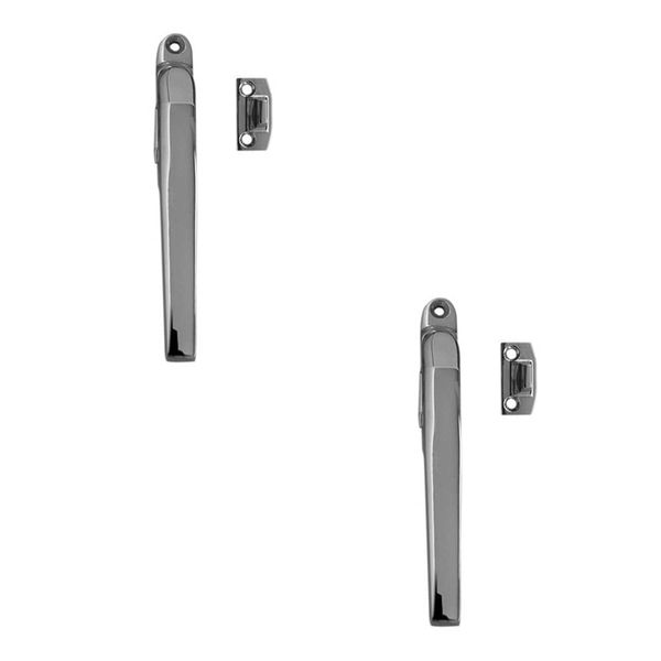 2 Pack Modern Non-Lockable Casement Fasteners in Polished Chrome - 124mm - Window Handle