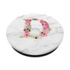 WHITE MARBLE PHONE GRIP PINK LETTER D INITIAL D LETTER D