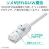 Elecom ECLD-GPAM/WH100 LAN Cable CAT6A 32.8 ft (10 m) Nail Breaking Prevention Mesh Cable, White