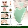 Gua Sha Facial Tools -Gua Sha Stone -Nature Jade Stone Guasha Massage Tool - Nature Jade Stone for Scraping Facial and SPA Acupuncture Therapy -Heart Shape Jade Trigger Point Treatment on Face (Jade)