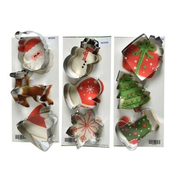 Decoris Christmas Cookie Cutter Set Silver 3 pc (18-pack)