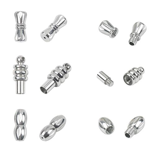 UNICRAFTALE 12 Set, 3 Types, Hole Diameter 0.04 inch (1 mm) / 0.06 inch (1.5 mm), Screw Type, 304 Stainless Steel, Screw Clasp, Tube, Column, Tube, String Fastener, Clasp, End Part, Stainless Steel Color, String Fastener, Metal Parts, Bracelet, Clasp, Jew