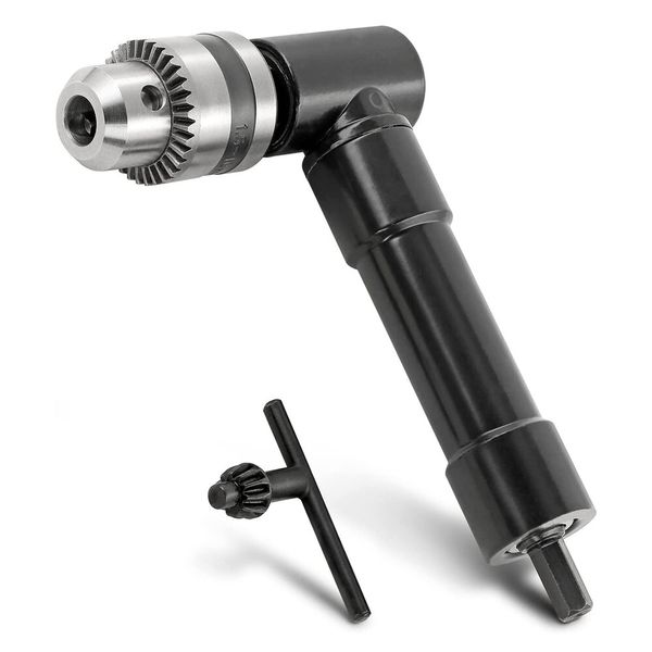 Cordless Right Angle Drill Adapter 90 Degree Adapter Drill with 3/8" Keyed Chuck