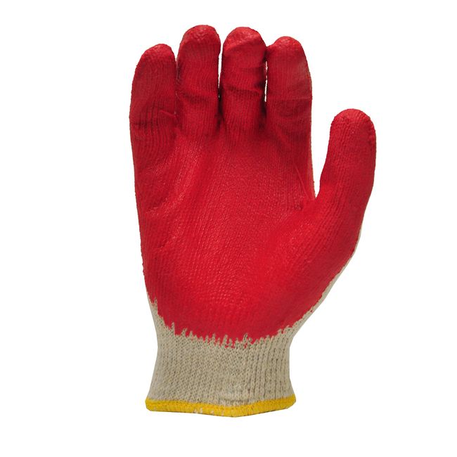 G & F Products 3106-10 String Knit Palm, Latex Dipped Nitrile Coated Work  Gloves For General Purpose, 10-Pairsper Pack, Red, Large